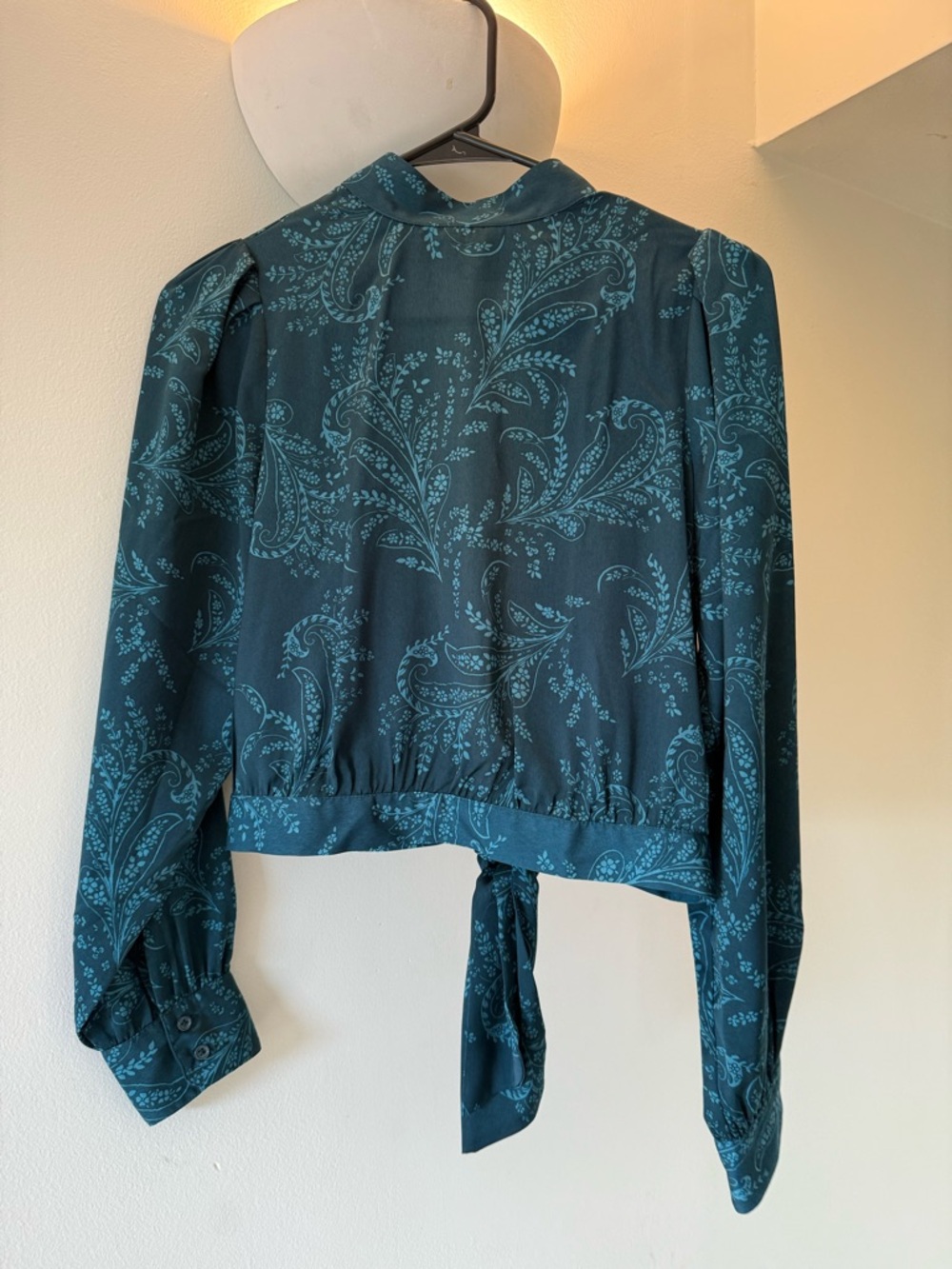 Banana Republic Paisley Tie-Front Blouse - Teal